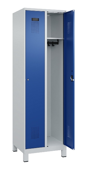 C+P Spind Evolo PLUS 049010-12 mit Füßen 1 Abt. 400mm Zylinderschloss (HxBxT) 1950x400x500mm 7035/0010