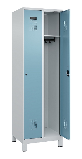 C+P Spind Evolo PLUS 049010-12 mit Füßen 1 Abt. 400mm Zylinderschloss (HxBxT) 1950x400x500mm 7035/0010