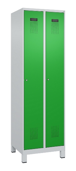 C+P Spind Evolo PLUS 049010-12 mit Füßen 1 Abt. 400mm Zylinderschloss (HxBxT) 1950x400x500mm 7035/0010
