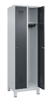 C+P Spind Evolo PLUS 049010-12 mit Füßen 1 Abt. 400mm Zylinderschloss (HxBxT) 1950x400x500mm 7035/0010