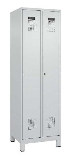 C+P Spind Evolo PLUS 049010-12 mit Füßen 1 Abt. 400mm Zylinderschloss (HxBxT) 1950x400x500mm 7035/0010