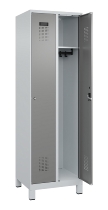C+P Spind Evolo PLUS 049010-12 mit Füßen 1 Abt. 400mm Zylinderschloss (HxBxT) 1950x400x500mm 7035/0010