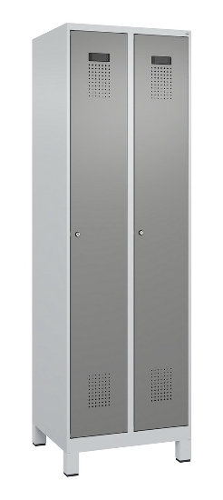 C+P Spind Evolo PLUS 049010-12 mit Füßen 1 Abt. 400mm Zylinderschloss (HxBxT) 1950x400x500mm 7035/0010