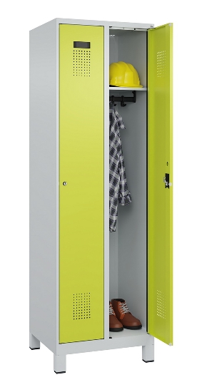C+P Spind Evolo PLUS 049010-12 mit Füßen 1 Abt. 400mm Zylinderschloss (HxBxT) 1950x400x500mm 7035/0010
