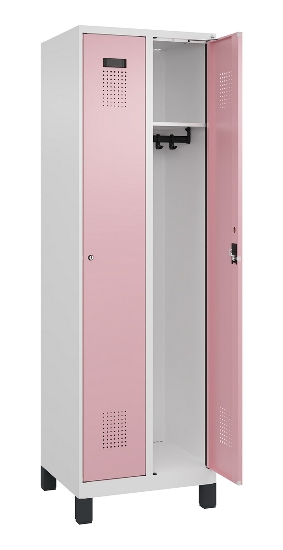 C+P Spind Evolo PLUS 049010-12 mit Füßen 1 Abt. 400mm Zylinderschloss (HxBxT) 1950x400x500mm 7035/0010