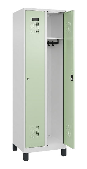 C+P Spind Evolo PLUS 049010-12 mit Füßen 1 Abt. 400mm Zylinderschloss (HxBxT) 1950x400x500mm 7035/0010