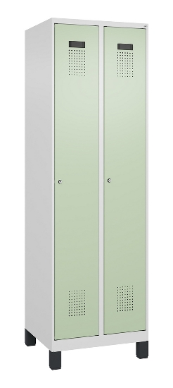 C+P Spind Evolo PLUS 049010-12 mit Füßen 1 Abt. 400mm Zylinderschloss (HxBxT) 1950x400x500mm 7035/0010