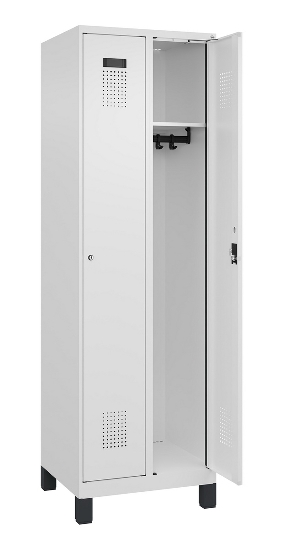C+P Spind Evolo PLUS 049010-12 mit Füßen 1 Abt. 400mm Zylinderschloss (HxBxT) 1950x400x500mm 7035/0010