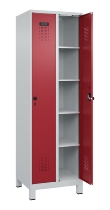 C+P Wäsche-Spind Evolo PLUS 049020-22B mit Sockel 2 Abt.je 400mm Drehriegel (HxBxT) 1950x800x500mm 7035/3000