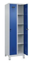 C+P Wäsche-Spind Evolo PLUS 049020-22B mit Sockel 2 Abt.je 400mm Drehriegel (HxBxT) 1950x800x500mm 7035/3000