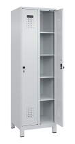 C+P Wäsche-Spind Evolo PLUS 049020-22B mit Sockel 2 Abt.je 400mm Drehriegel (HxBxT) 1950x800x500mm 7035/3000