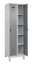 C+P Wäsche-Spind Evolo PLUS 049020-22B mit Sockel 2 Abt.je 400mm Drehriegel (HxBxT) 1950x800x500mm 7035/3000