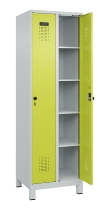 C+P Wäsche-Spind Evolo PLUS 049020-22B mit Sockel 2 Abt.je 400mm Drehriegel (HxBxT) 1950x800x500mm 7035/3000