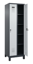 C+P Wäsche-Spind Evolo PLUS 049020-22B mit Sockel 2 Abt.je 400mm Drehriegel (HxBxT) 1950x800x500mm 7035/3000
