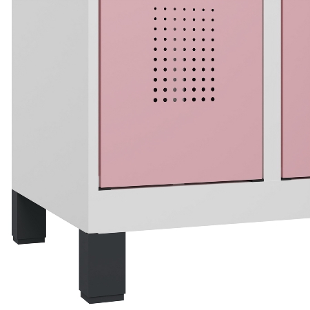 C+P Wäsche-Spind Evolo PLUS 049020-22B mit Sockel 2 Abt.je 400mm Drehriegel (HxBxT) 1950x800x500mm 7035/3000