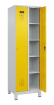 C+P Wäsche-Spind Evolo PLUS 049020-22B mit Sockel 2 Abt.je 400mm Drehriegel (HxBxT) 1950x800x500mm 7035/3000