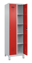 C+P Wäsche-Spind Evolo PLUS 049020-22B mit Sockel 2 Abt.je 400mm Drehriegel (HxBxT) 1950x800x500mm 7035/3000
