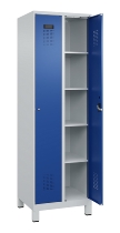 C+P Wäsche-Spind Evolo PLUS 049020-22B mit Sockel 2 Abt.je 400mm Drehriegel (HxBxT) 1950x800x500mm 7035/3000