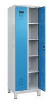 C+P Wäsche-Spind Evolo PLUS 049020-22B mit Sockel 2 Abt.je 400mm Drehriegel (HxBxT) 1950x800x500mm 7035/3000