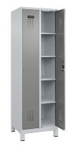 C+P Wäsche-Spind Evolo PLUS 049020-22B mit Sockel 2 Abt.je 400mm Drehriegel (HxBxT) 1950x800x500mm 7035/3000