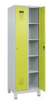 C+P Wäsche-Spind Evolo PLUS 049020-22B mit Sockel 2 Abt.je 400mm Drehriegel (HxBxT) 1950x800x500mm 7035/3000