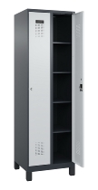 C+P Wäsche-Spind Evolo PLUS 049020-22B mit Sockel 2 Abt.je 400mm Drehriegel (HxBxT) 1950x800x500mm 7035/3000