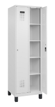 C+P Wäsche-Spind Evolo PLUS 049020-22B mit Sockel 2 Abt.je 400mm Drehriegel (HxBxT) 1950x800x500mm 7035/3000
