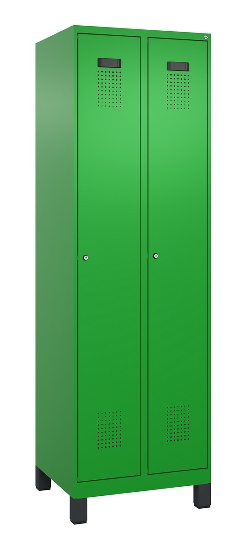 C+P Wäsche-Spind Evolo PLUS 049010-22B mit Füßen 2 Abt.je 400mm Drehriegel (HxBxT) 1950x800x500mm 0010/0010