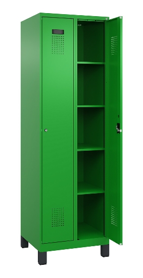 C+P Wäsche-Spind Evolo PLUS 049010-22B mit Füßen 2 Abt.je 400mm Drehriegel (HxBxT) 1950x800x500mm 0010/0010