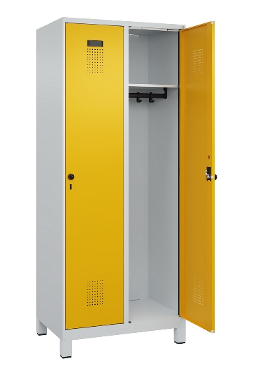 C+P Spind Evolo PLUS 049010-12 mit Füßen 1 Abt. 400mm Zylinderschloss (HxBxT) 1950x400x500mm 7035/0010