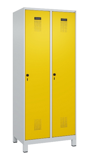 C+P Spind Evolo PLUS 049010-12 mit Füßen 1 Abt. 400mm Zylinderschloss (HxBxT) 1950x400x500mm 7035/0010