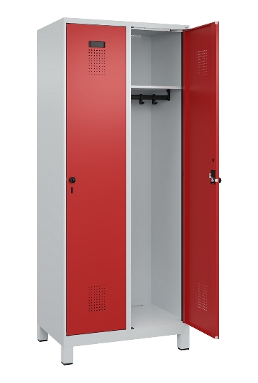 C+P Spind Evolo PLUS 049010-12 mit Füßen 1 Abt. 400mm Zylinderschloss (HxBxT) 1950x400x500mm 7035/0010