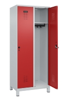 C+P Spind Evolo PLUS 049010-12 mit Füßen 1 Abt. 400mm Zylinderschloss (HxBxT) 1950x400x500mm 7035/0010