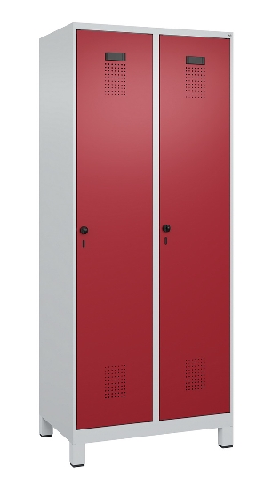 C+P Spind Evolo PLUS 049010-12 mit Füßen 1 Abt. 400mm Zylinderschloss (HxBxT) 1950x400x500mm 7035/0010