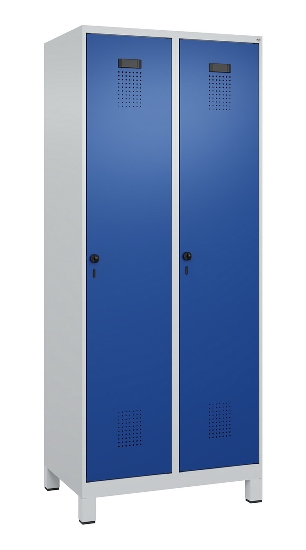 C+P Spind Evolo PLUS 049010-12 mit Füßen 1 Abt. 400mm Zylinderschloss (HxBxT) 1950x400x500mm 7035/0010