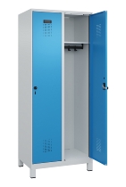 C+P Spind Evolo PLUS 049010-12 mit Füßen 1 Abt. 400mm Zylinderschloss (HxBxT) 1950x400x500mm 7035/0010