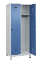 C+P Spind Evolo PLUS 049010-12 mit Füßen 1 Abt. 400mm Zylinderschloss (HxBxT) 1950x400x500mm 7035/0010