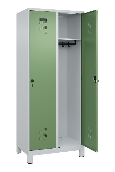 C+P Spind Evolo PLUS 049010-12 mit Füßen 1 Abt. 400mm Zylinderschloss (HxBxT) 1950x400x500mm 7035/0010