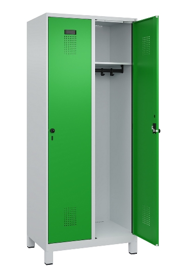 C+P Spind Evolo PLUS 049010-12 mit Füßen 1 Abt. 400mm Zylinderschloss (HxBxT) 1950x400x500mm 7035/0010