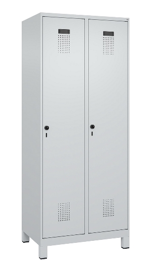C+P Spind Evolo PLUS 049010-12 mit Füßen 1 Abt. 400mm Zylinderschloss (HxBxT) 1950x400x500mm 7035/0010