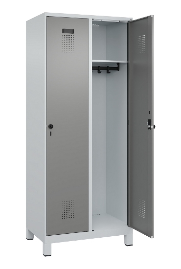 C+P Spind Evolo PLUS 049010-12 mit Füßen 1 Abt. 400mm Zylinderschloss (HxBxT) 1950x400x500mm 7035/0010