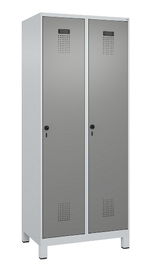 C+P Spind Evolo PLUS 049010-12 mit Füßen 1 Abt. 400mm Zylinderschloss (HxBxT) 1950x400x500mm 7035/0010