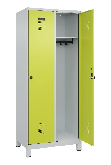 C+P Spind Evolo PLUS 049010-12 mit Füßen 1 Abt. 400mm Zylinderschloss (HxBxT) 1950x400x500mm 7035/0010