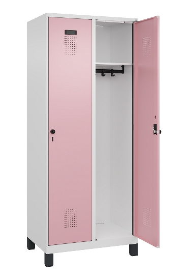 C+P Spind Evolo PLUS 049010-12 mit Füßen 1 Abt. 400mm Zylinderschloss (HxBxT) 1950x400x500mm 7035/0010