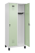 C+P Spind Evolo PLUS 049010-12 mit Füßen 1 Abt. 400mm Zylinderschloss (HxBxT) 1950x400x500mm 7035/0010