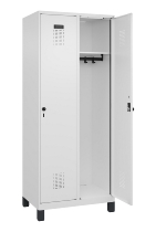 C+P Spind Evolo PLUS 049010-12 mit Füßen 1 Abt. 400mm Zylinderschloss (HxBxT) 1950x400x500mm 7035/0010