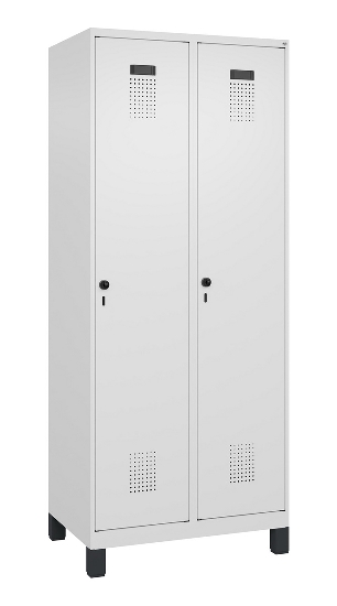 C+P Spind Evolo PLUS 049010-12 mit Füßen 1 Abt. 400mm Zylinderschloss (HxBxT) 1950x400x500mm 7035/0010