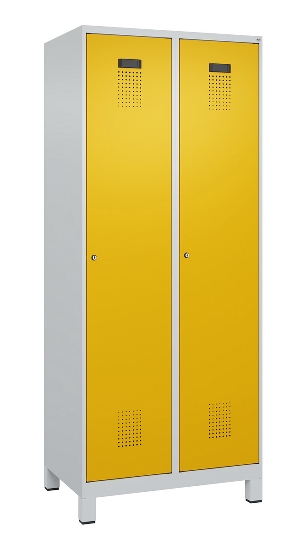 C+P Spind Evolo PLUS 049010-12 mit Füßen 1 Abt. 400mm Zylinderschloss (HxBxT) 1950x400x500mm 7035/0010