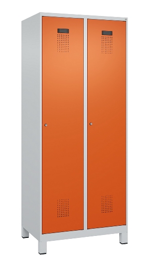C+P Spind Evolo PLUS 049010-12 mit Füßen 1 Abt. 400mm Zylinderschloss (HxBxT) 1950x400x500mm 7035/0010