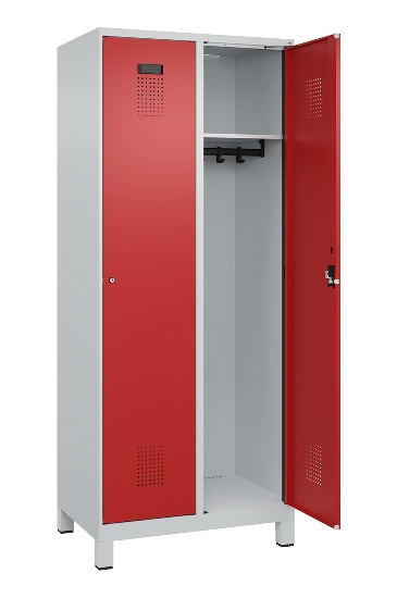 C+P Spind Evolo PLUS 049010-12 mit Füßen 1 Abt. 400mm Zylinderschloss (HxBxT) 1950x400x500mm 7035/0010
